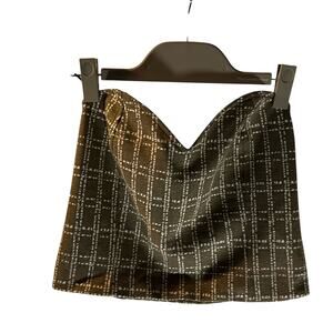 Maeve Strapless Sweetheart Corset Top Anthropologie plaid NWT Size M